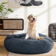Large Plush Pet Bed 90cm - Dark Grey - Homecoze