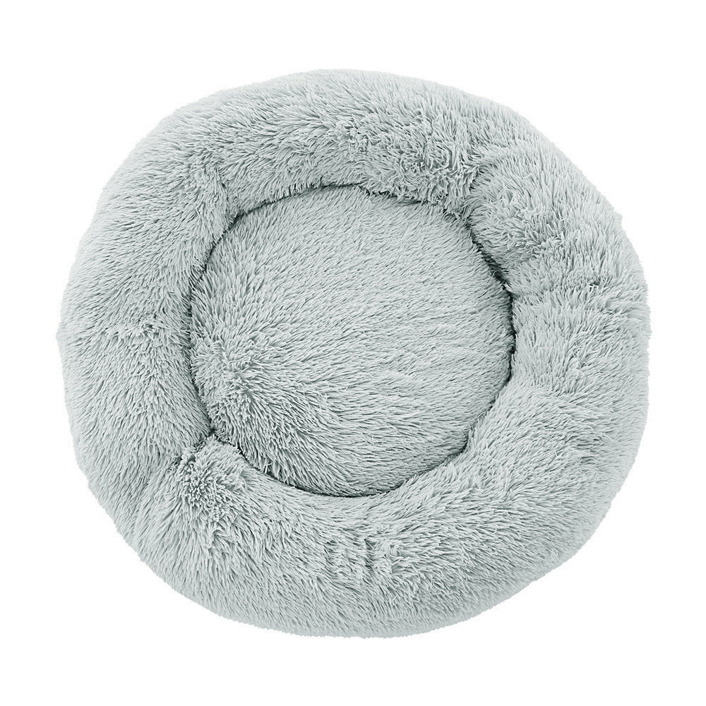 Large Plush Pet Bed 90cm - Light Grey - Homecoze