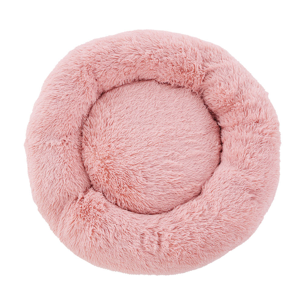 Large Plush Pet Bed 90cm - Pink - Homecoze