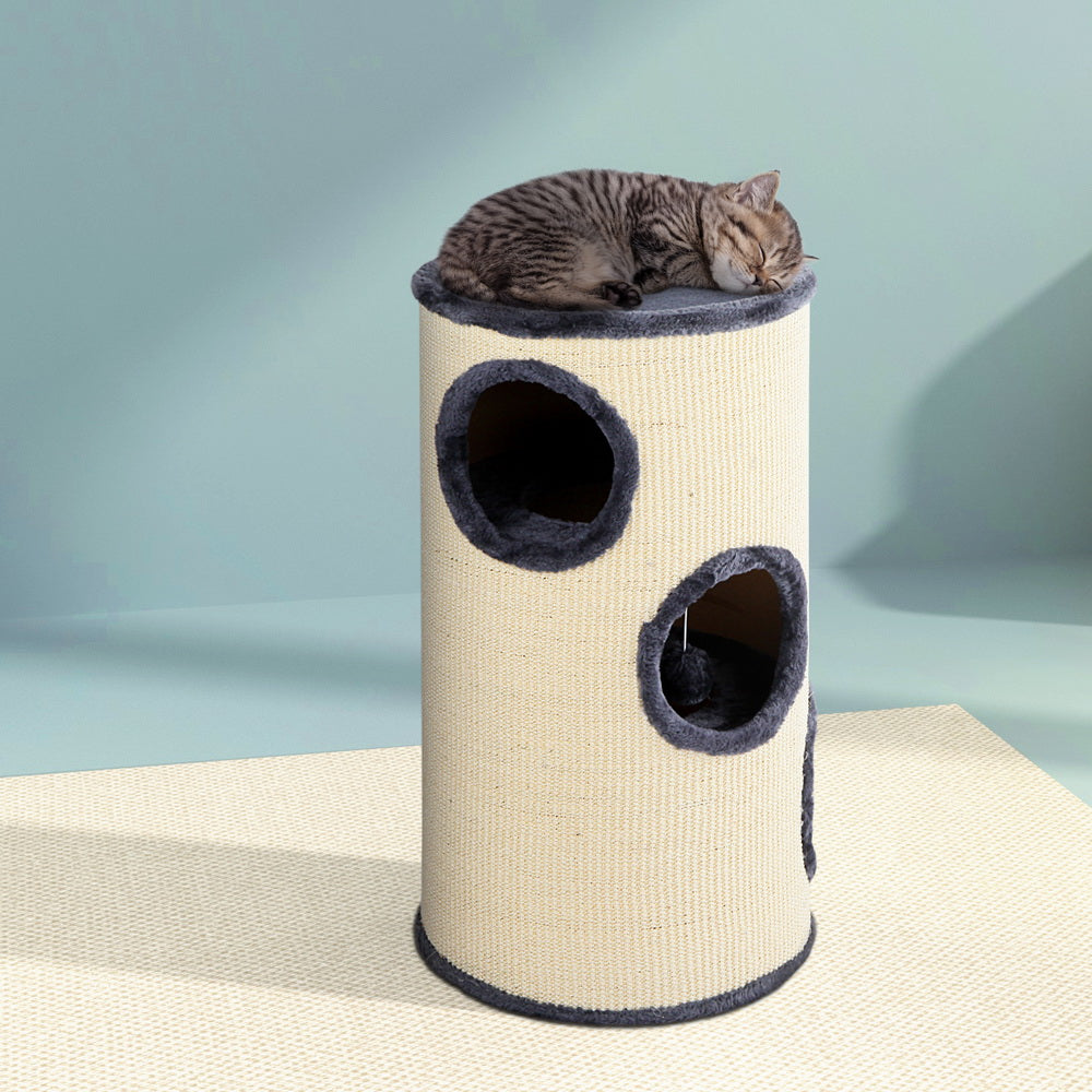 Small Cats Scratching Tree Post Tower Cat Condo House - 70cm Tall - Homecoze