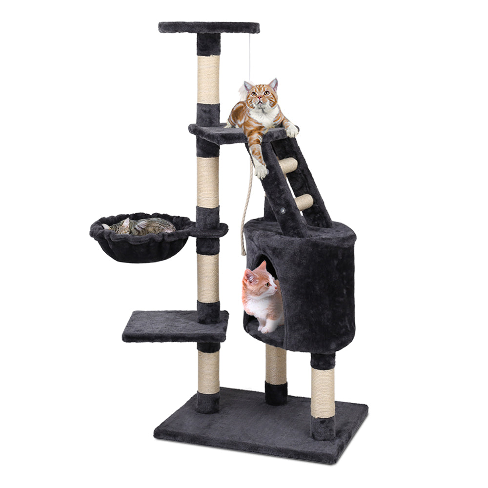 Small Cats Tree Scratching Post Tower Cat Condo House - 120cm Tall - Homecoze