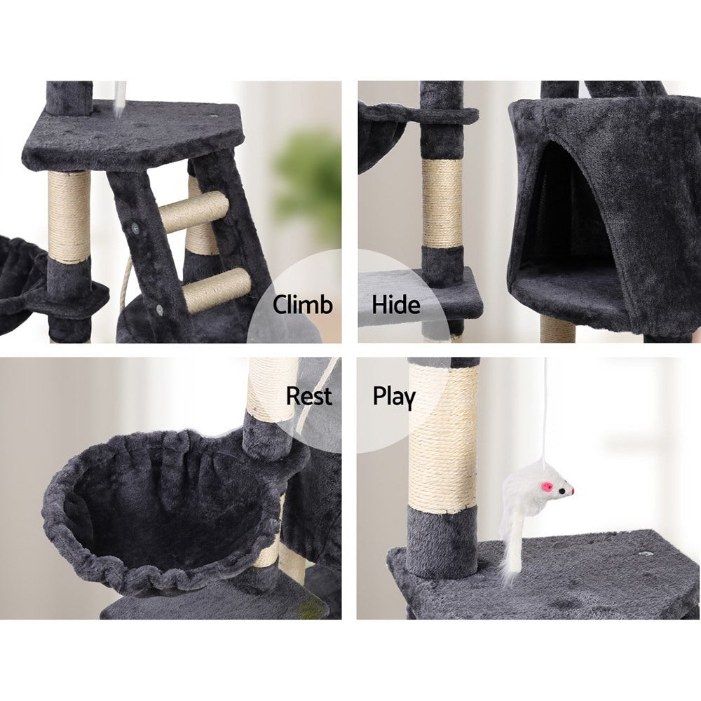 Small Cats Tree Scratching Post Tower Cat Condo House - 120cm Tall - Homecoze