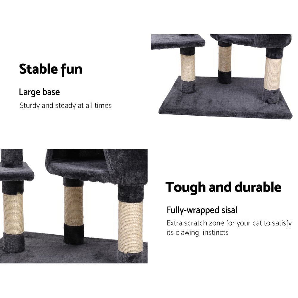 Small Cats Tree Scratching Post Tower Cat Condo House - 120cm Tall - Homecoze
