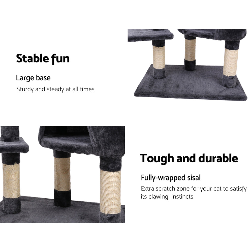 Small Cats Tree Scratching Post Tower Cat Condo House - 120cm Tall - Homecoze