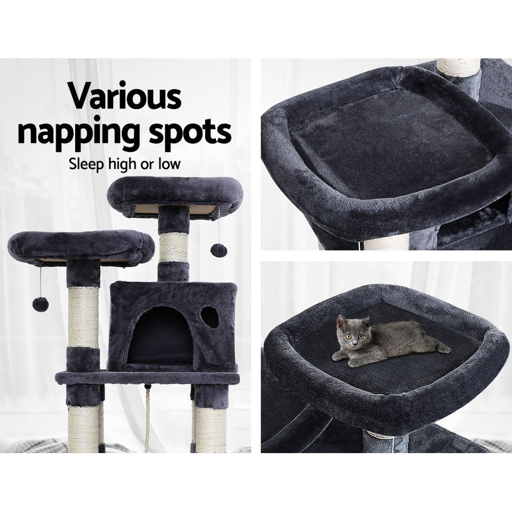 Medium Cats Tree Scratching Post Tower Cat Condo House - 145cm Tall - Homecoze