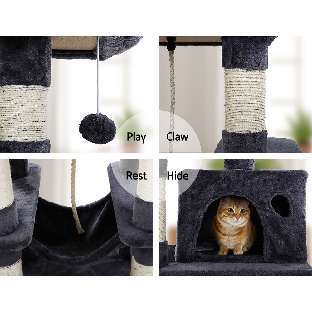 Medium Cats Tree Scratching Post Tower Cat Condo House - 145cm Tall - Homecoze