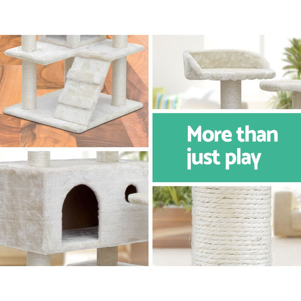 Medium Muilti Level Cat Tree Scratching Post Tower Kitty Condo House - 134cm Tall - Homecoze