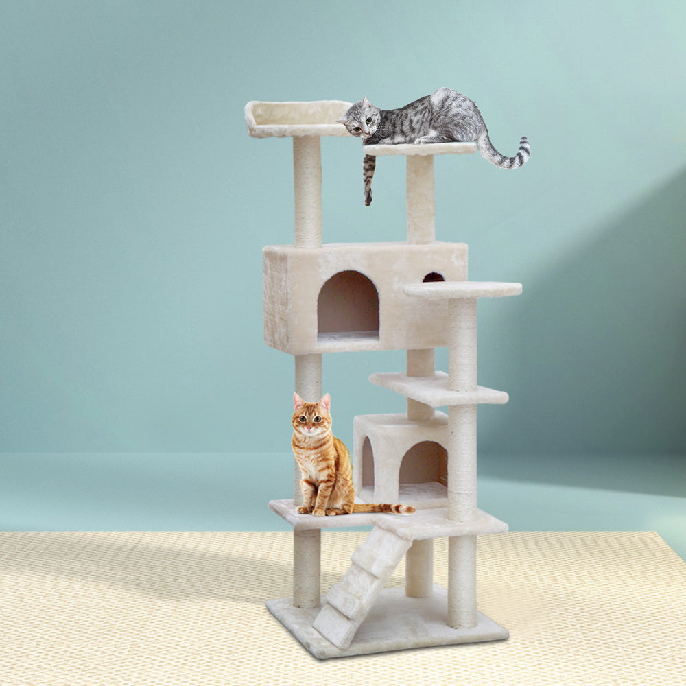 Medium Muilti Level Cat Tree Scratching Post Tower Kitty Condo House - 134cm Tall - Homecoze