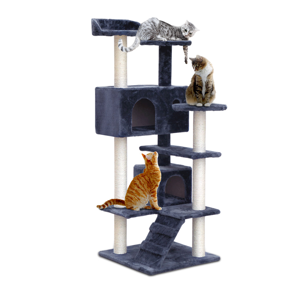 Medium Cats Tree Scratching Post Tower Cat Condo House - 134cm Tall - Homecoze