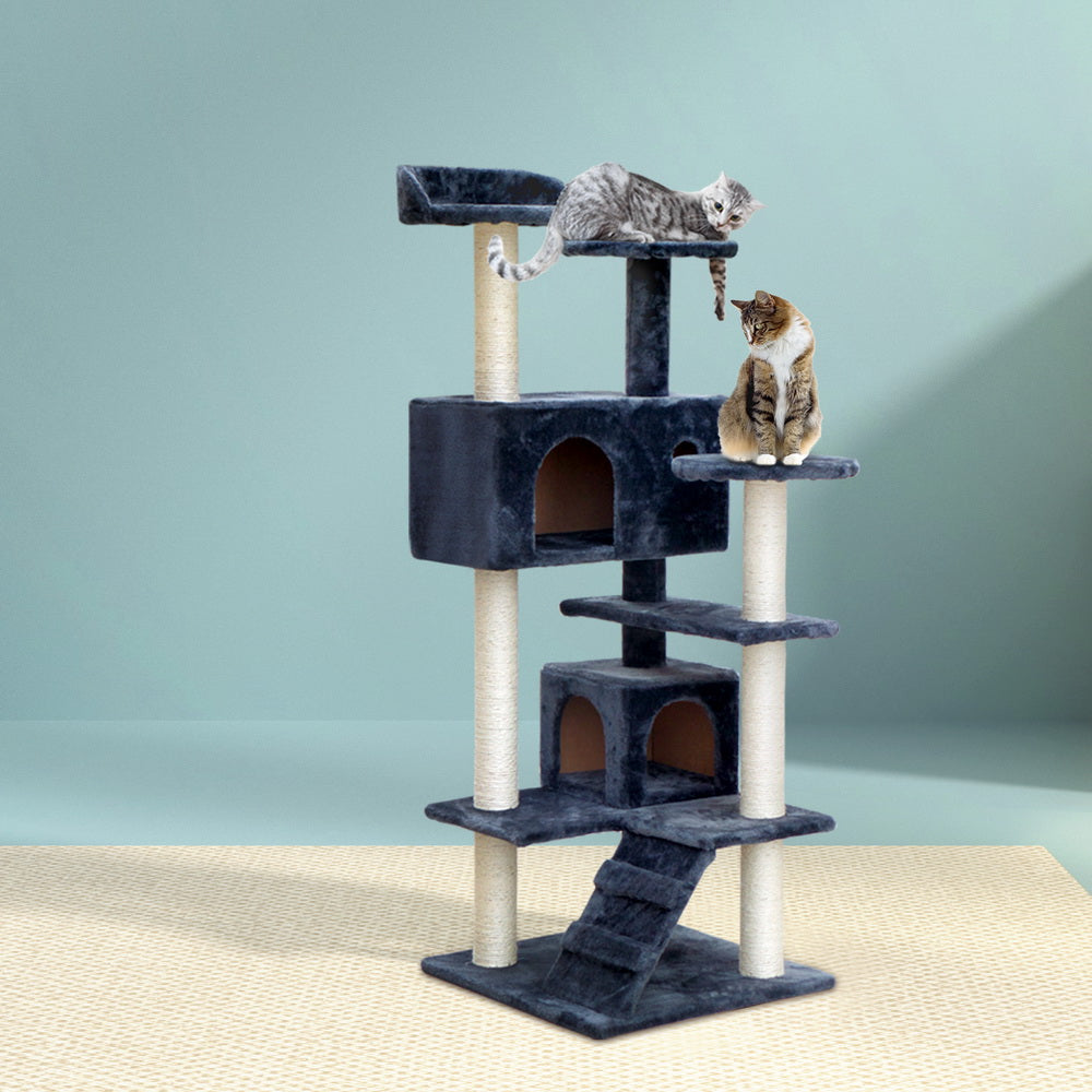 Medium Cats Tree Scratching Post Tower Cat Condo House - 134cm Tall - Homecoze