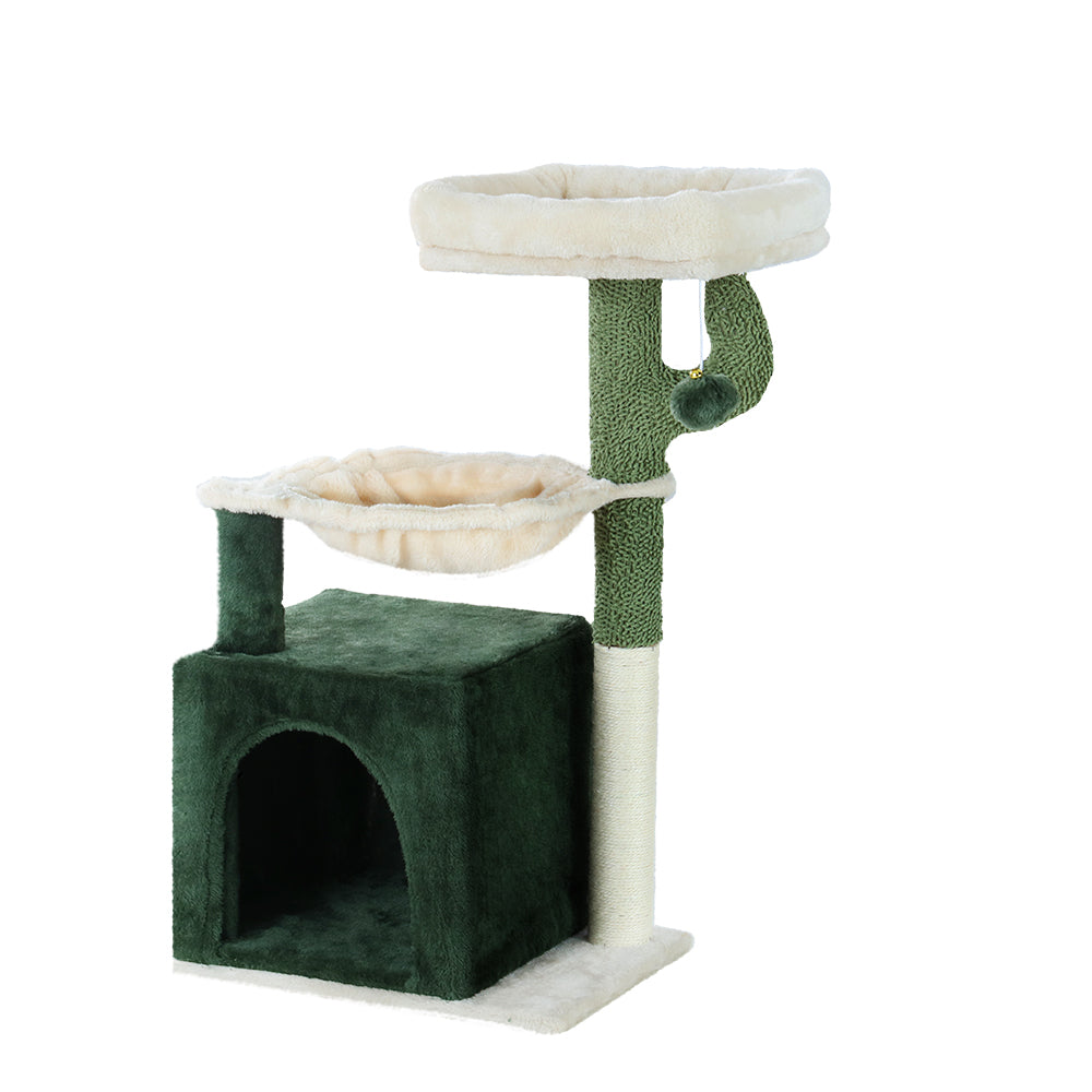 Small Cat Bed Scratcher Muilti-Level Condo House Tree with Hanging Toys - 78cm Tall - Homecoze