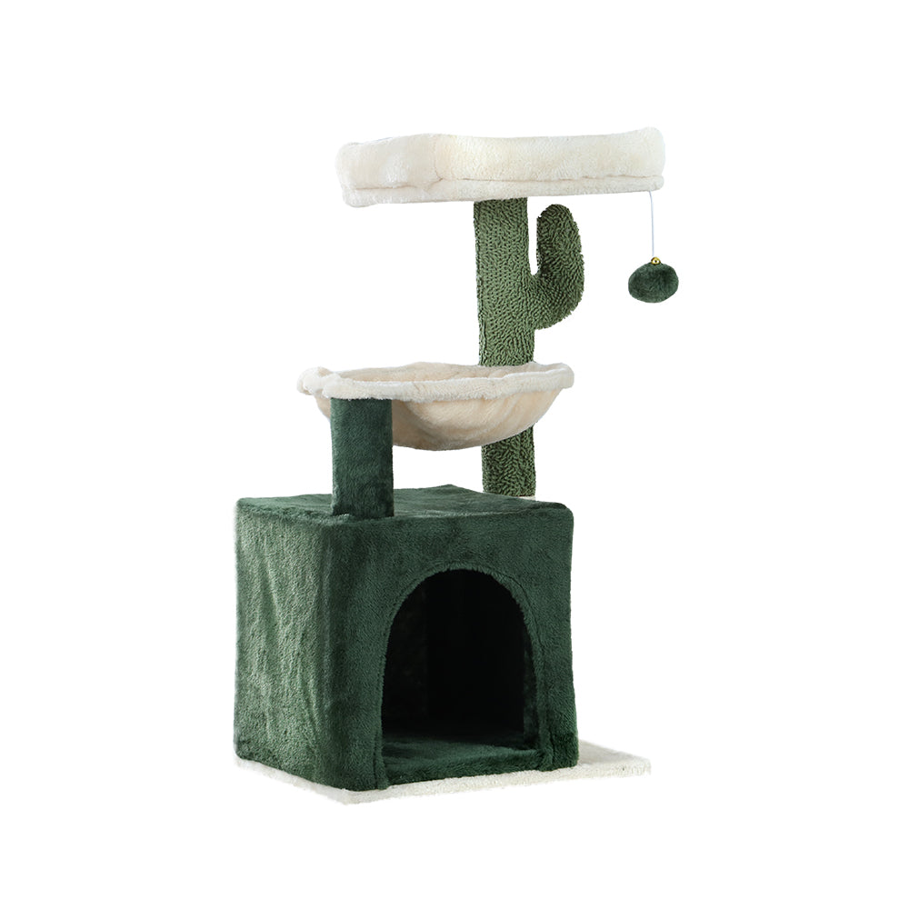 Small Cat Bed Scratcher Muilti-Level Condo House Tree with Hanging Toys - 78cm Tall - Homecoze