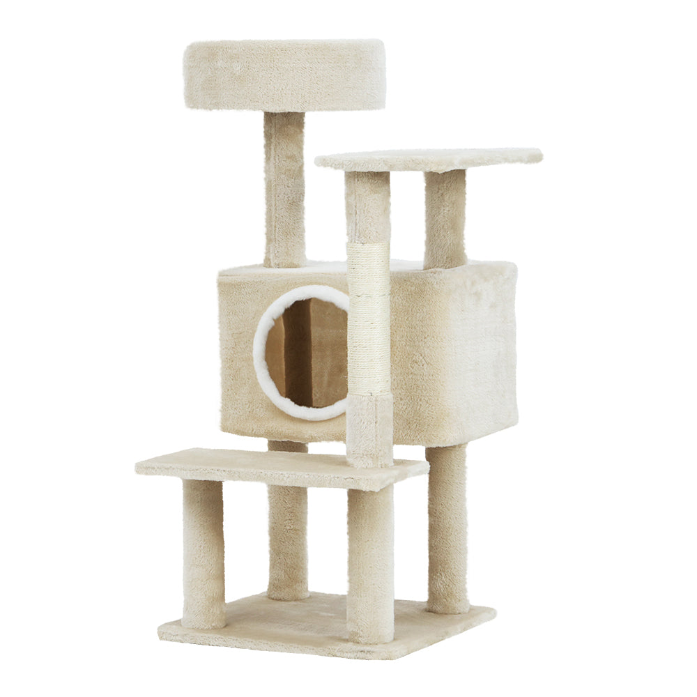 Small Cat Muilti-level Scratching Post Tree with Hiding Hole - 90cm Tall - Homecoze