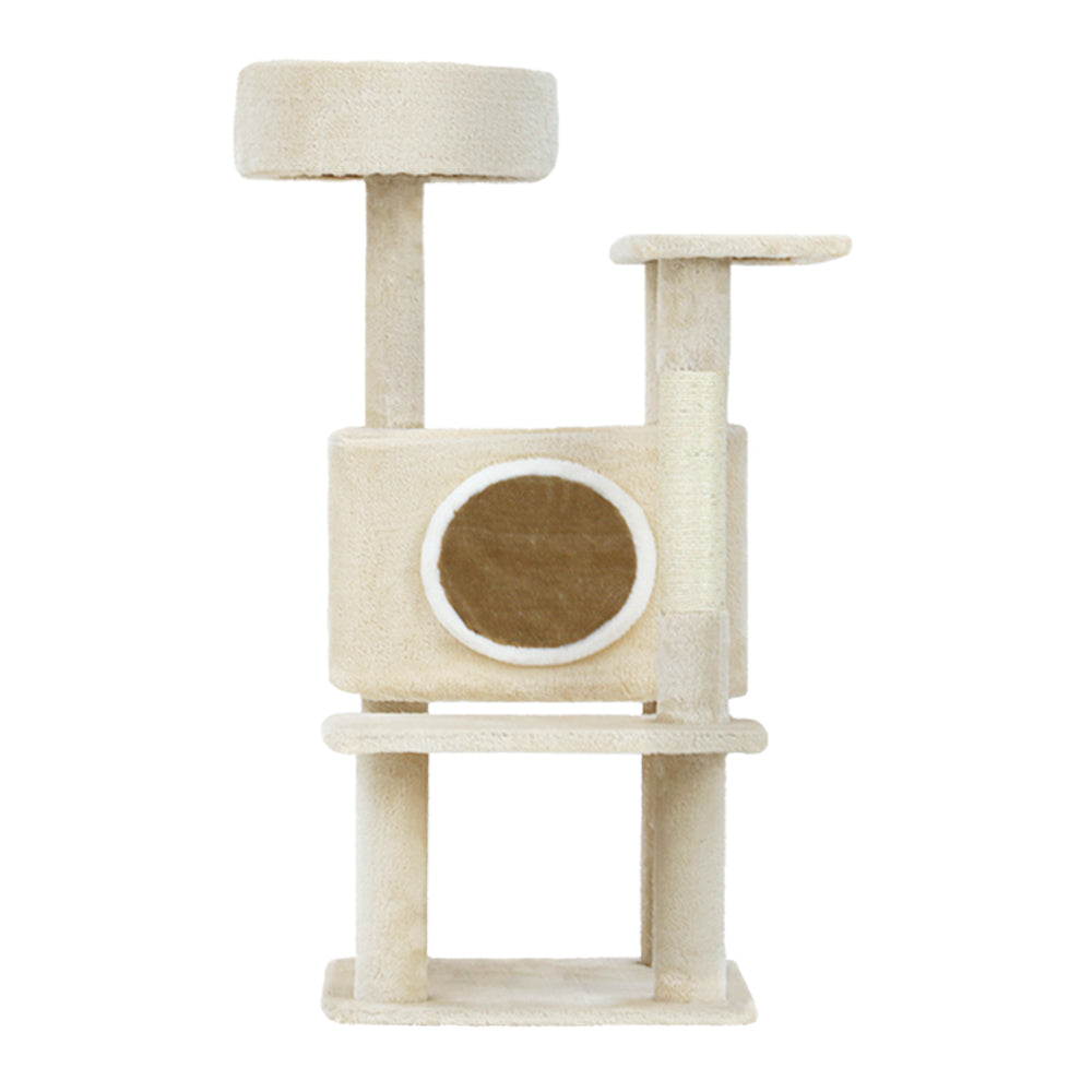 Small Cat Muilti-level Scratching Post Tree with Hiding Hole - 90cm Tall - Homecoze