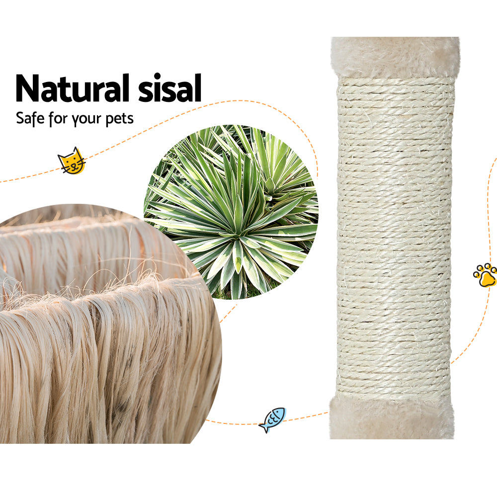 Small Cat Muilti-level Scratching Post Tree with Hiding Hole - 90cm Tall - Homecoze