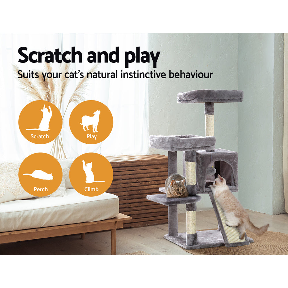 Small Cat House Scratching Tree Post Tower Cat Condo - 103cm Tall - Homecoze