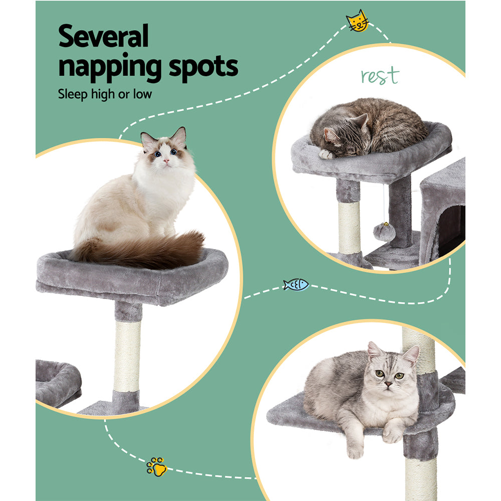 Small Cat House Scratching Tree Post Tower Cat Condo - 103cm Tall - Homecoze