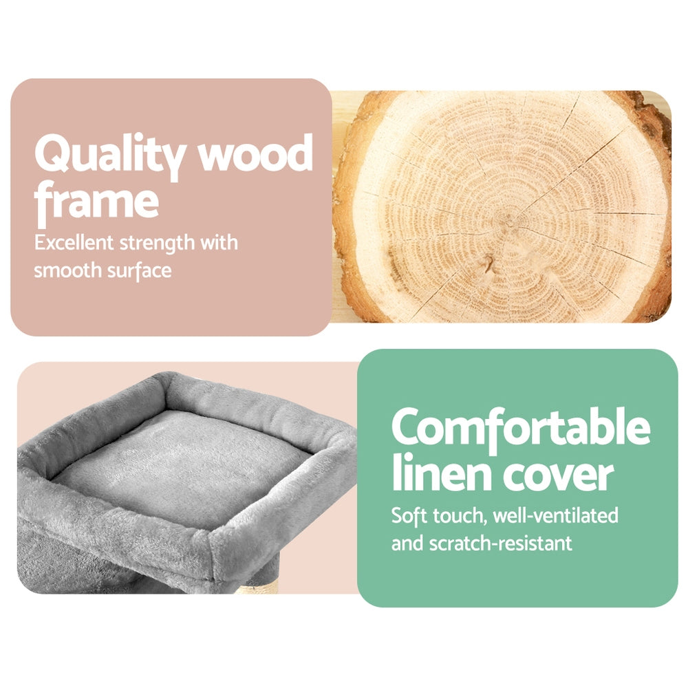 Small Cat Tree Tower Scratch Post 2 Platform Nest - 69cm Tall - Homecoze