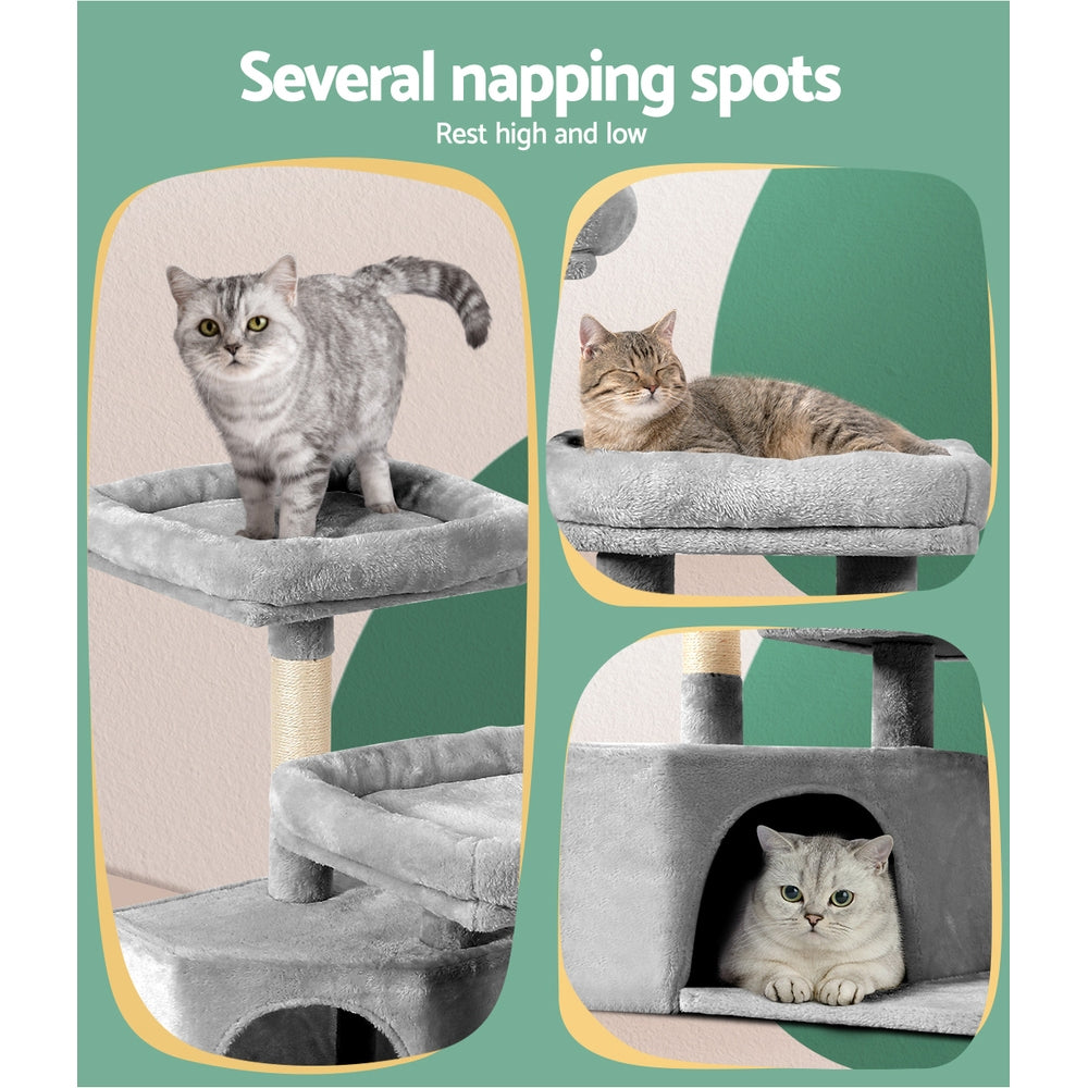 Small Cat Tree Tower Scratch Post 2 Platform Nest - 69cm Tall - Homecoze