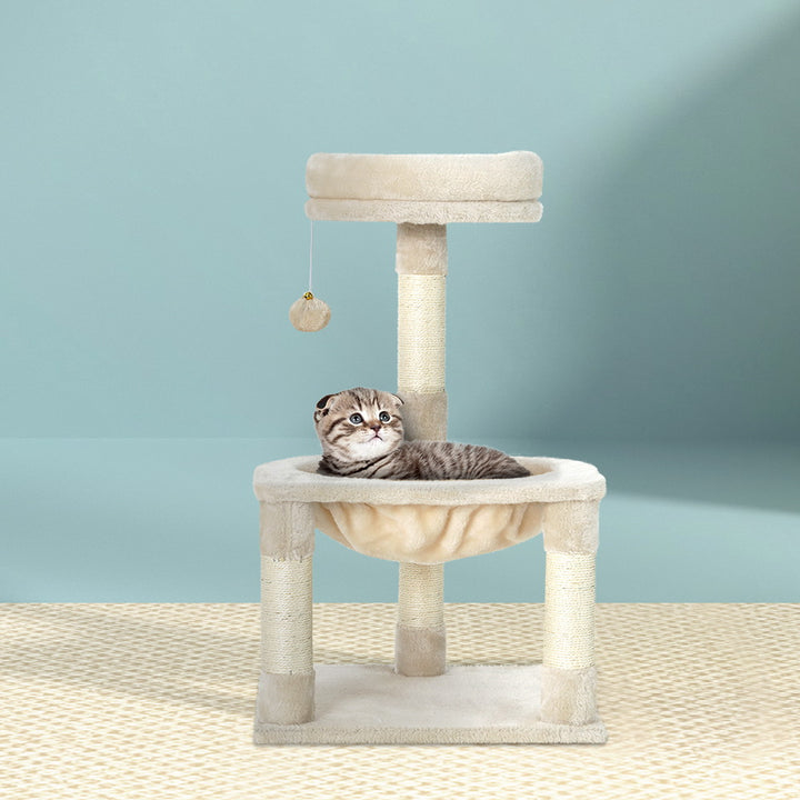 Small Cat Tree Tower Scratching Post Nest with Activity Ball - 69cm Tall