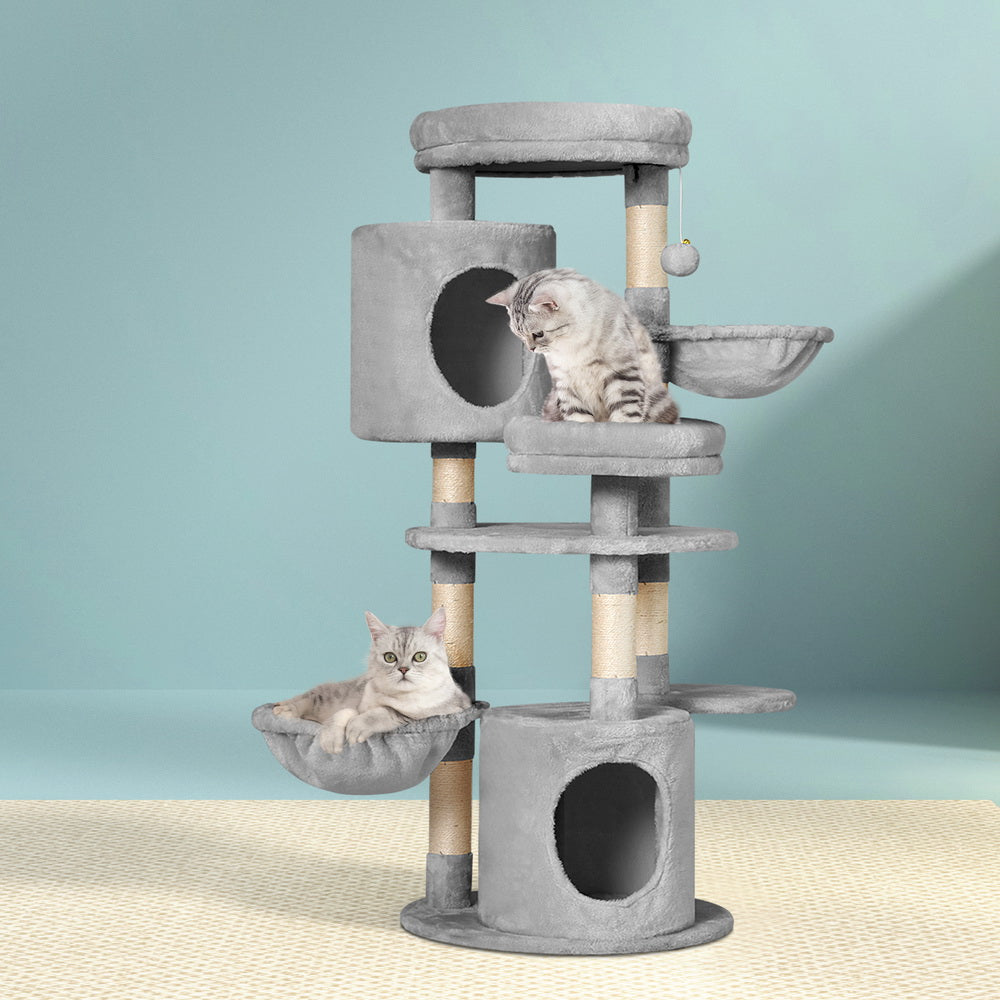 Medium Cat Tree Nest Tower Scratching Post Condo House - 123cm Tall - Homecoze