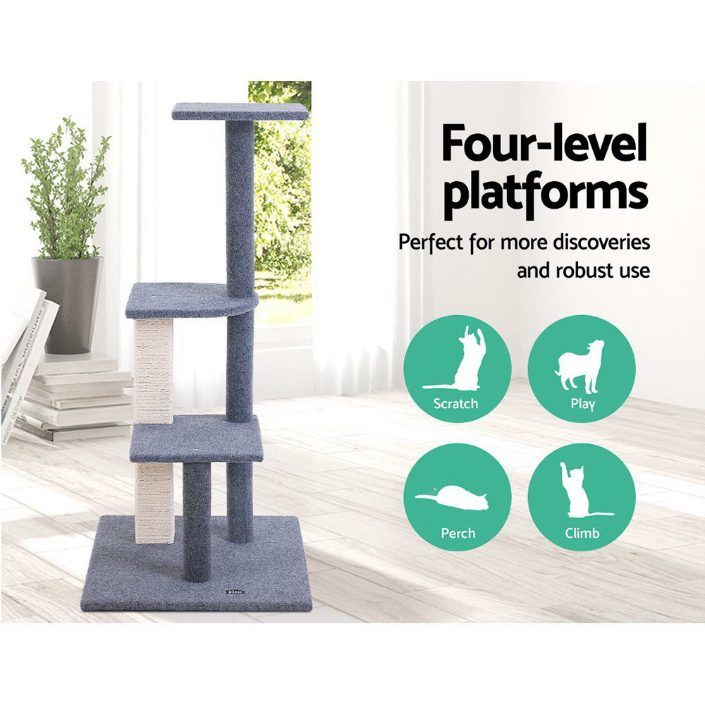 Medium Cats Tree Scratching Post Tower Cat Condo House - 124cm Tall - Homecoze