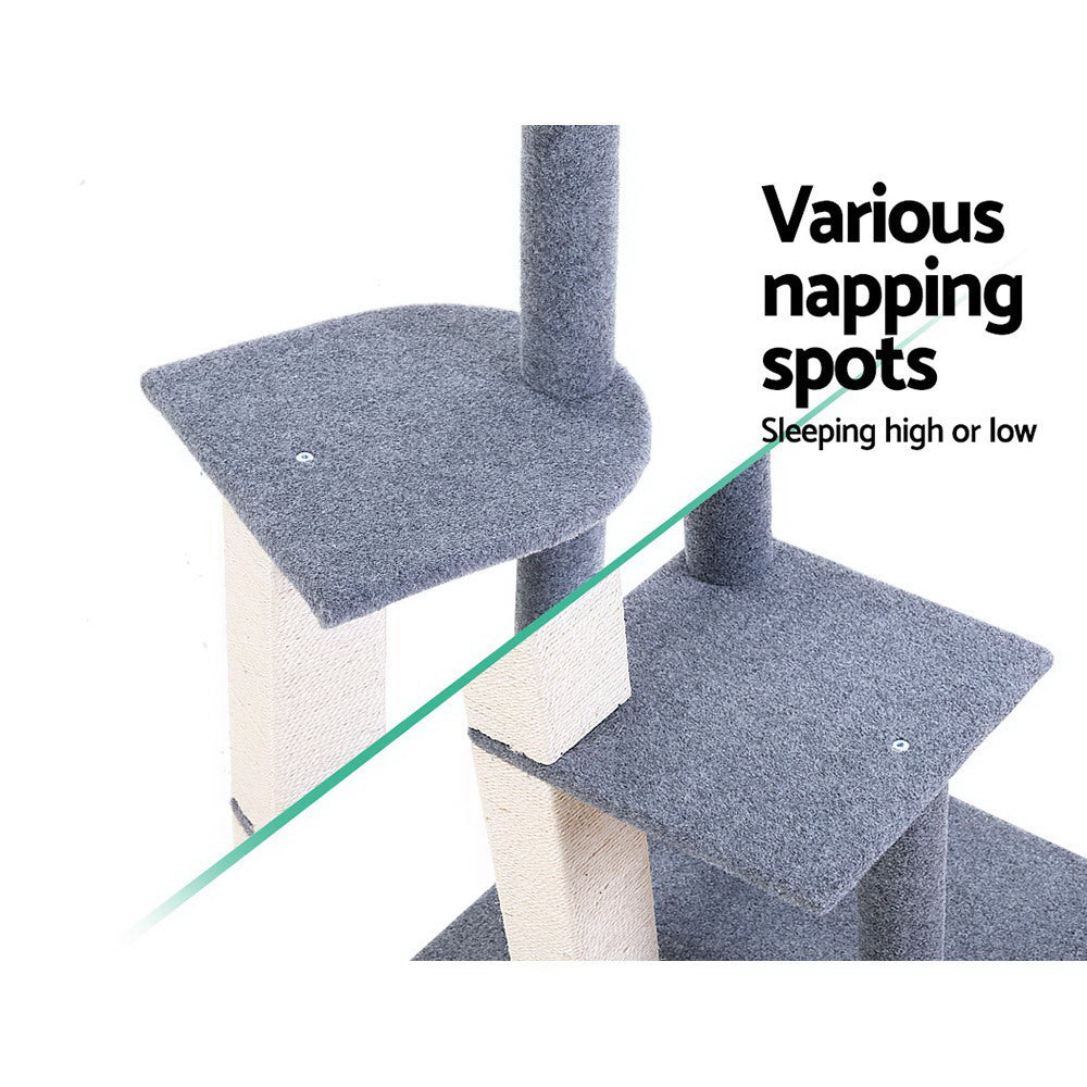 Medium Cats Tree Scratching Post Tower Cat Condo House - 124cm Tall - Homecoze
