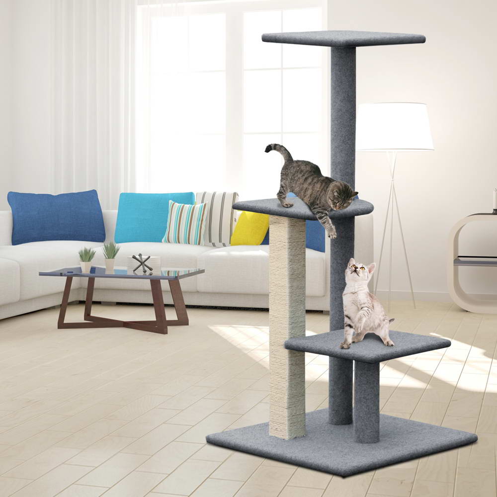 Medium Cats Tree Scratching Post Tower Cat Condo House - 124cm Tall - Homecoze