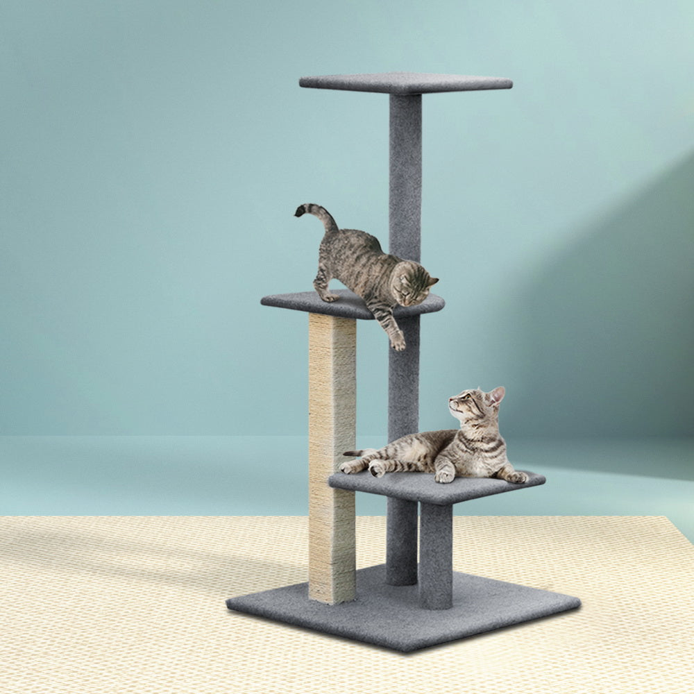 Medium Cats Tree Scratching Post Tower Cat Condo House - 124cm Tall - Homecoze