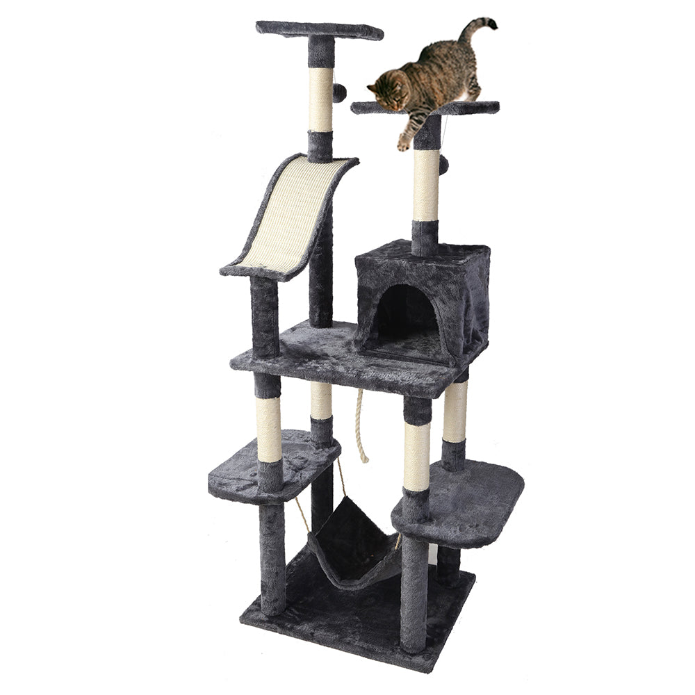 Large Cats Tree Scratching Post Tower Cat Condo House - 171cm Tall - Homecoze