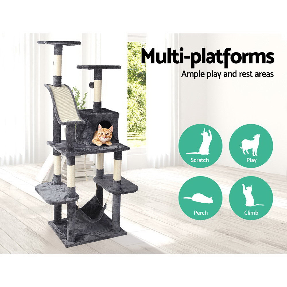 Large Cats Tree Scratching Post Tower Cat Condo House - 171cm Tall - Homecoze