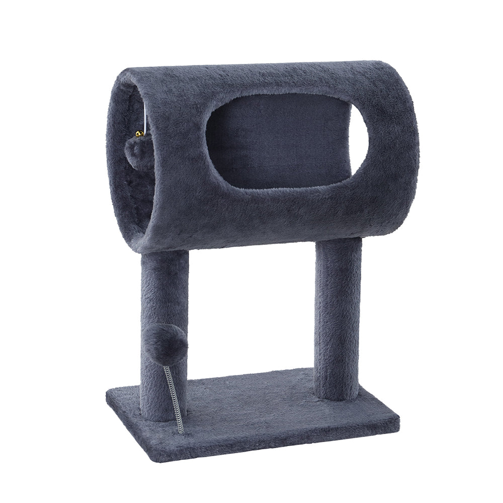 Small Cat Scratcher Nest Bed Cubicle with Hanging Toys - 53cm Tall - Homecoze