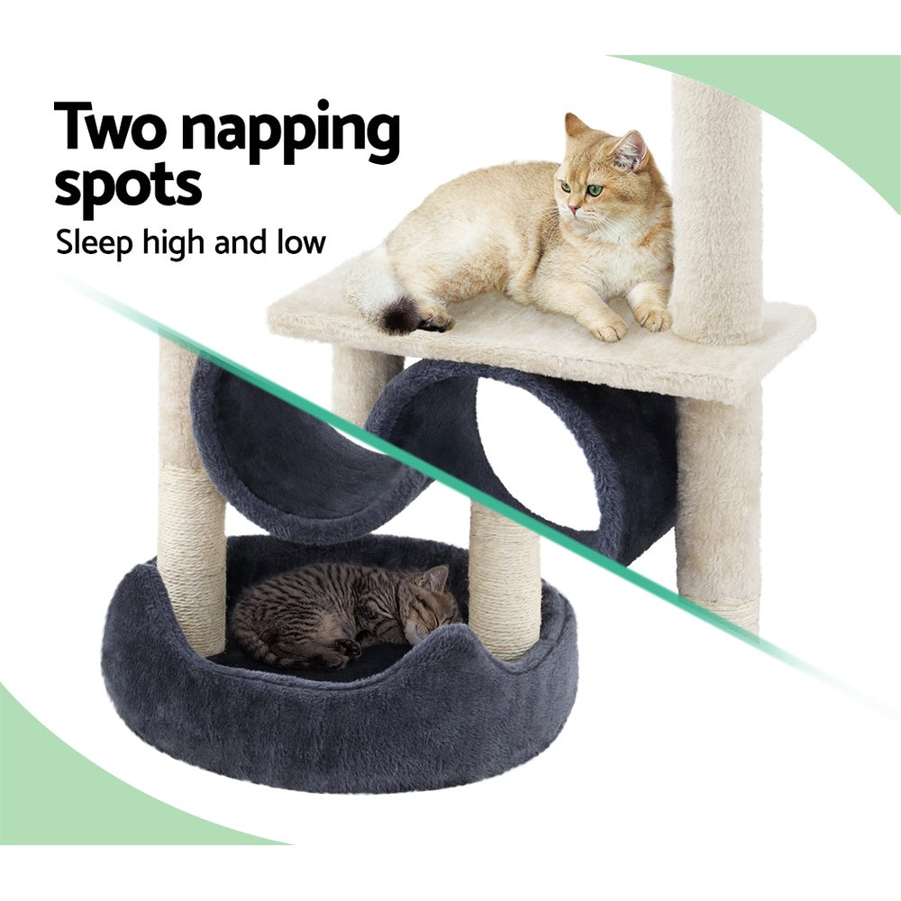 Small Cat Climber Scratching Post Tree with Hiding Hole - 76cm Tall - Homecoze