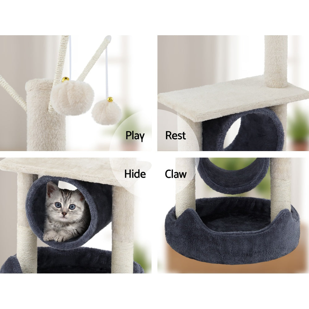 Small Cat Climber Scratching Post Tree with Hiding Hole - 76cm Tall - Homecoze