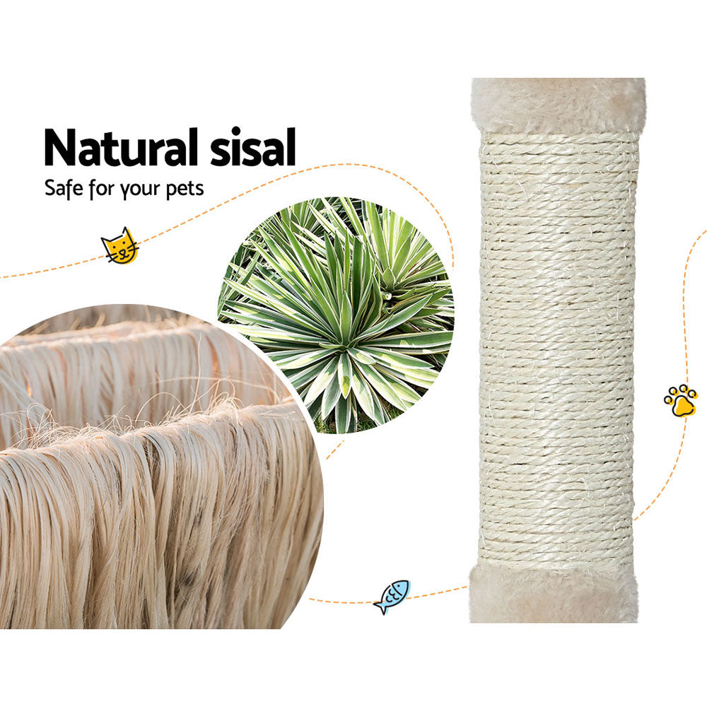 Medium Cat Sisal Play Tree Scratching Post with Hanging Toys - 110cm Tall - Homecoze