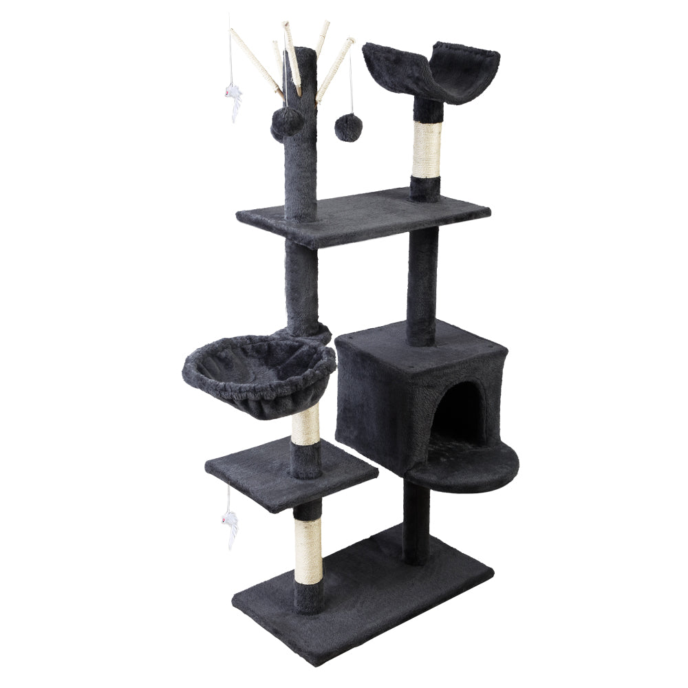 Medium Cats Tree Scratching Post Tower Cat Condo House - 140cm Tall - Homecoze