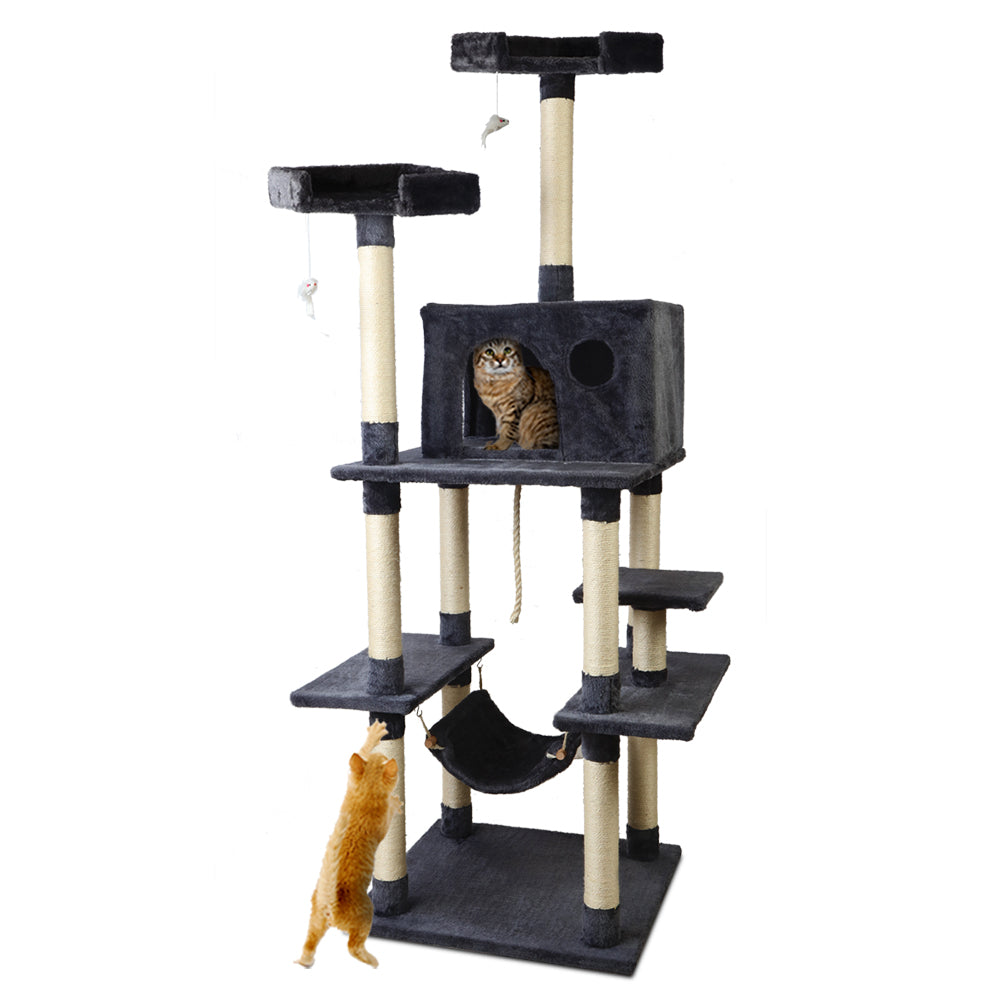 Large Cats Tree Scratching Post Tower Cat Condo House - 184cm Tall - Homecoze