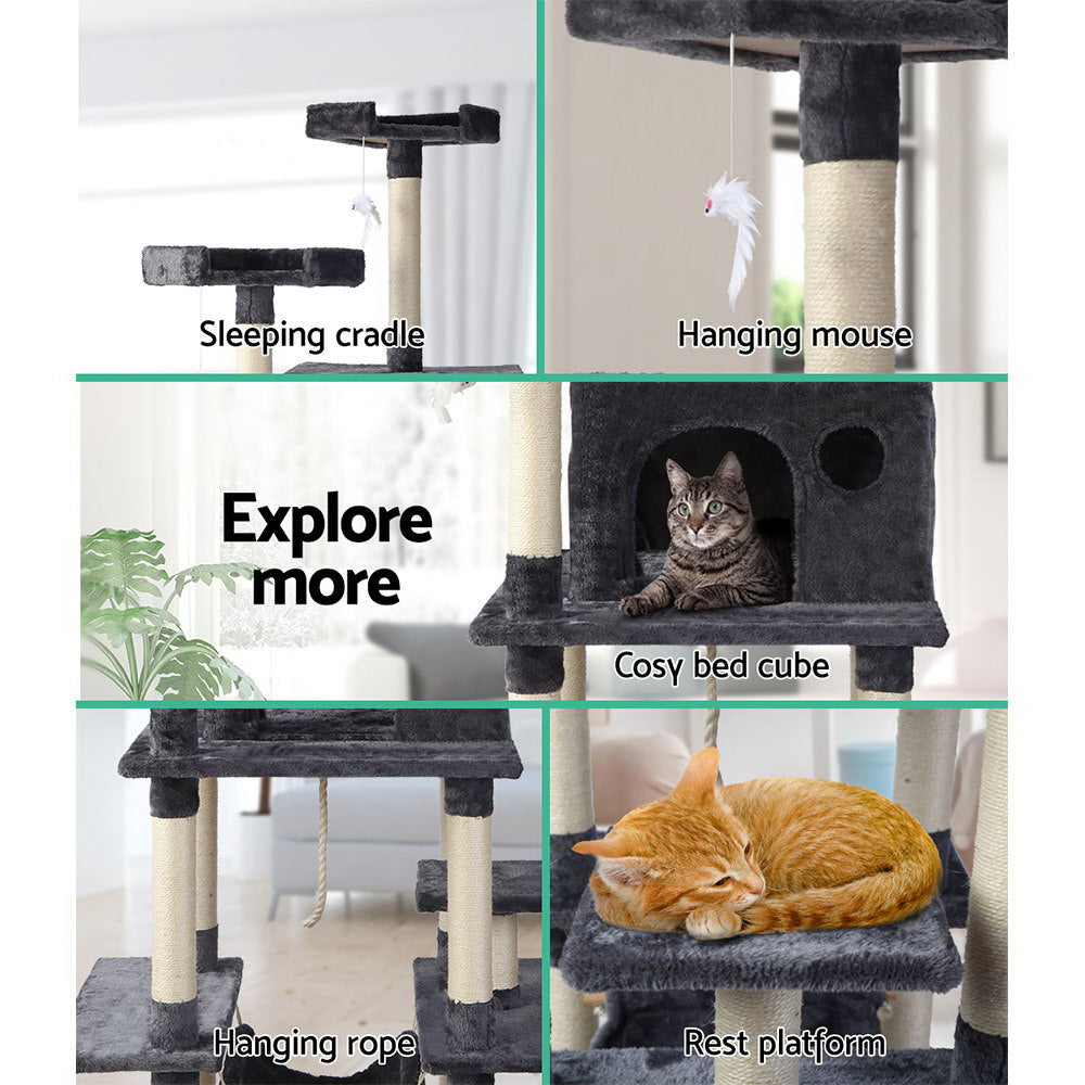 Large Cats Tree Scratching Post Tower Cat Condo House - 184cm Tall - Homecoze