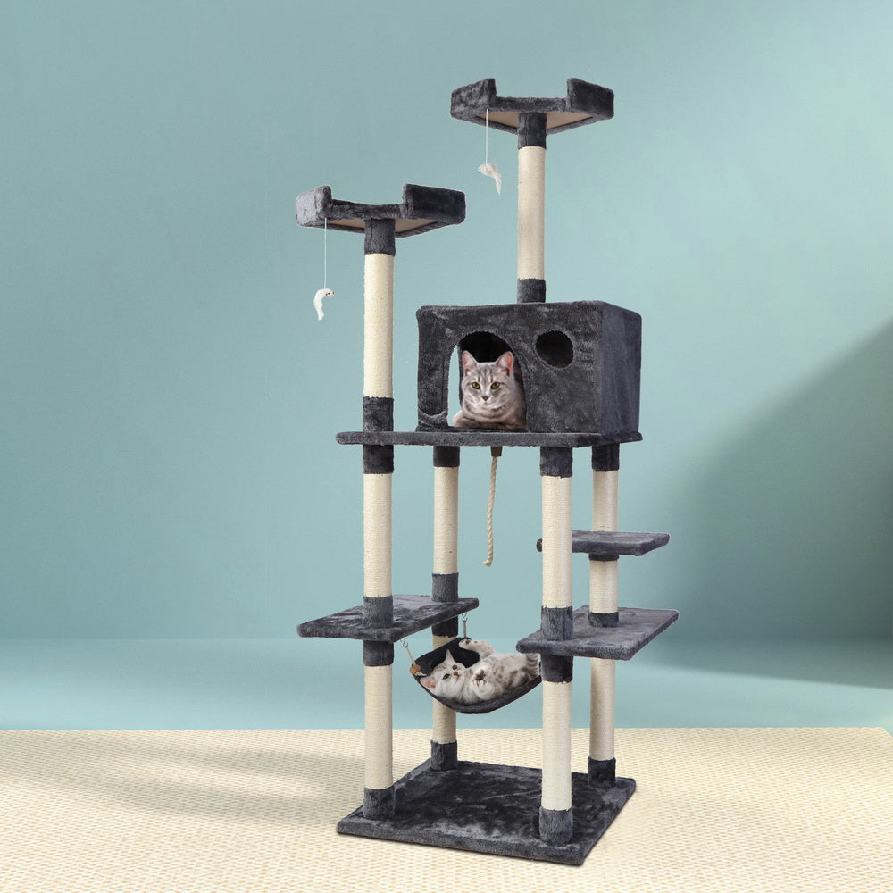 Large Cats Tree Scratching Post Tower Cat Condo House - 184cm Tall - Homecoze