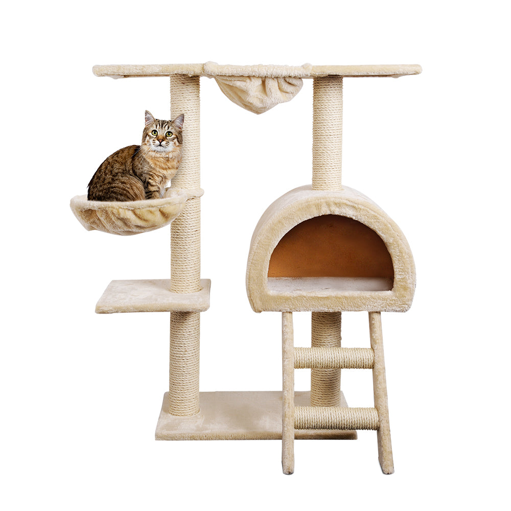 Small Cats Tree Scratching Post Tower Cat Condo House - 100cm Tall - Homecoze