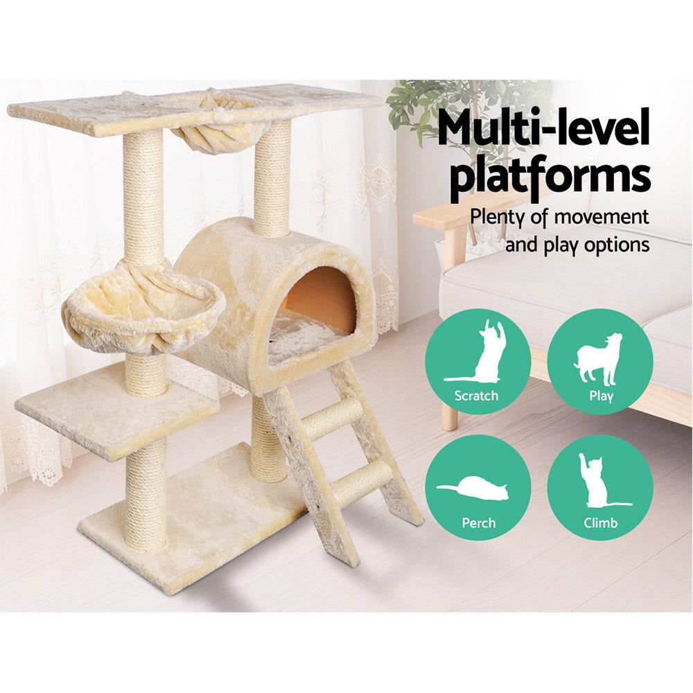 Small Cats Tree Scratching Post Tower Cat Condo House - 100cm Tall - Homecoze