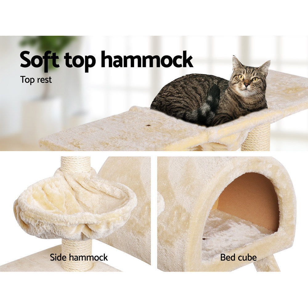 Small Cats Tree Scratching Post Tower Cat Condo House - 100cm Tall - Homecoze