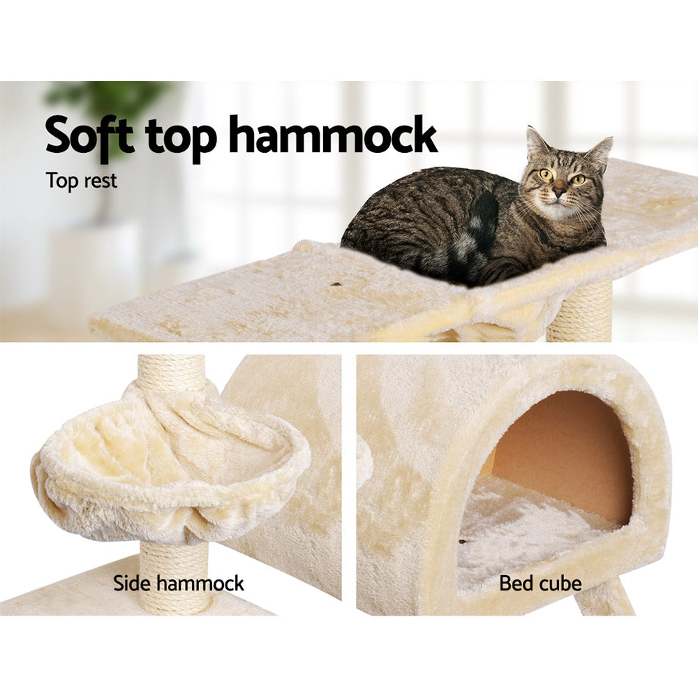Small Cats Tree Scratching Post Tower Cat Condo House - 100cm Tall - Homecoze