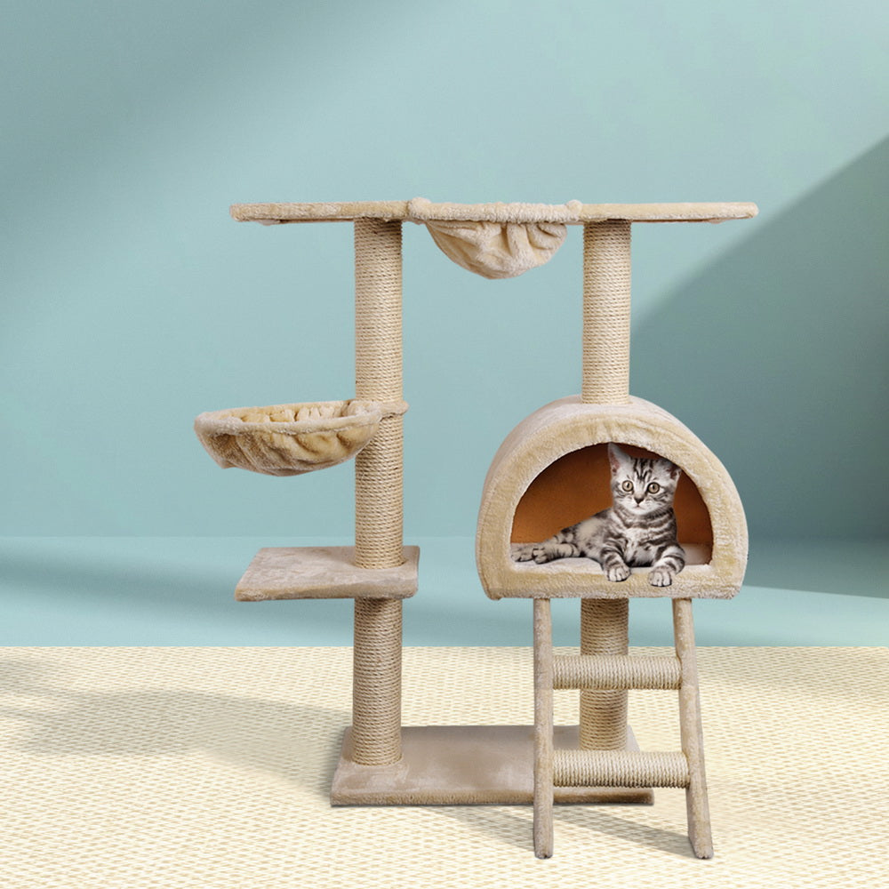 Small Cats Tree Scratching Post Tower Cat Condo House - 100cm Tall - Homecoze