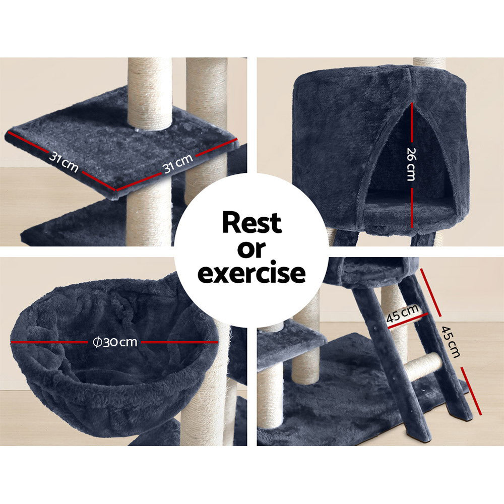 Extra Large Cats Tree Scratching Post Tower Cat Condo House - 244cm Tall - Homecoze