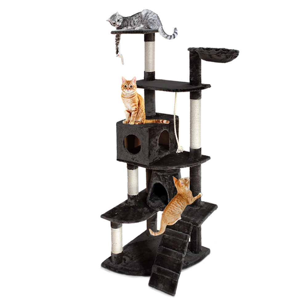 Large Muilti-level Cat Tree Scratching Post Play House Cat Condo - 193cm Tall