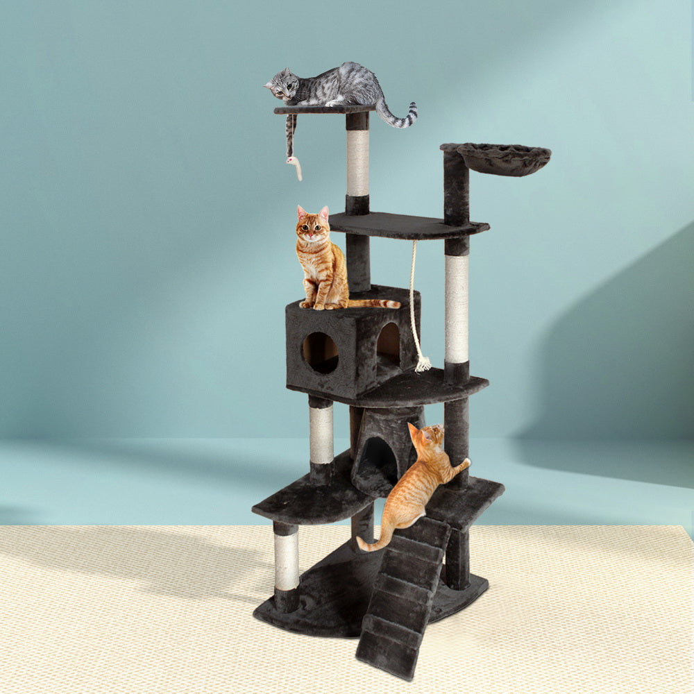 Large Muilti-level Cat Tree Scratching Post Play House Cat Condo - 193cm Tall - Homecoze