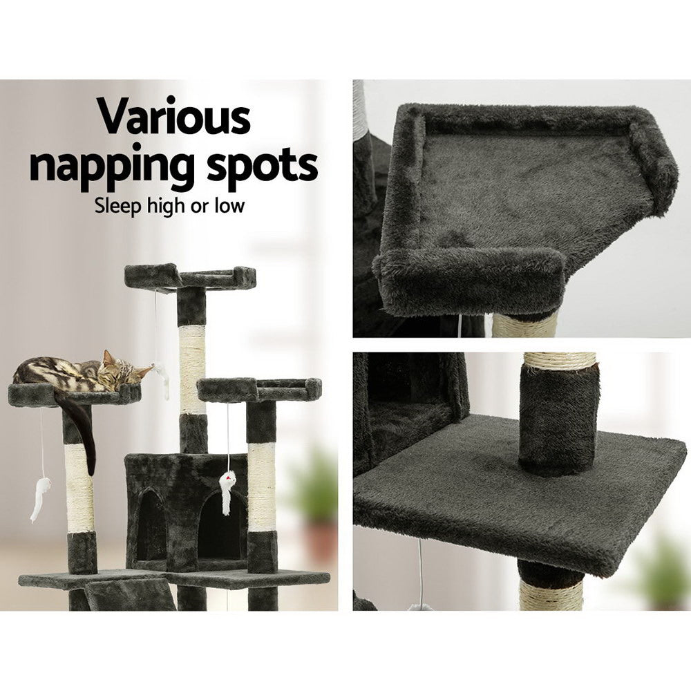 Large Cats Tree Scratching Post Tower Cat Condo House - 180cm Tall - Homecoze