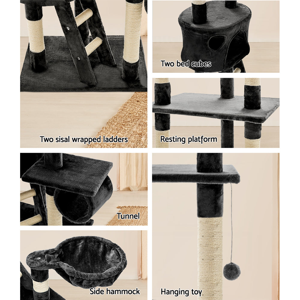 Extra Large Cats Tree Scratching Post Tower Cat Condo House - 260cm Tall - Homecoze