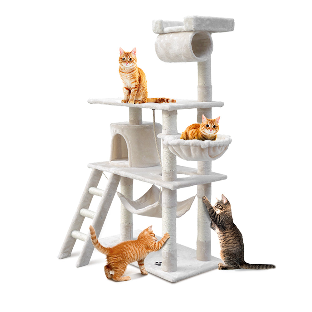 Medium Cats Tree Scratching Post Tower Cat Condo House - 141cm Tall - Homecoze